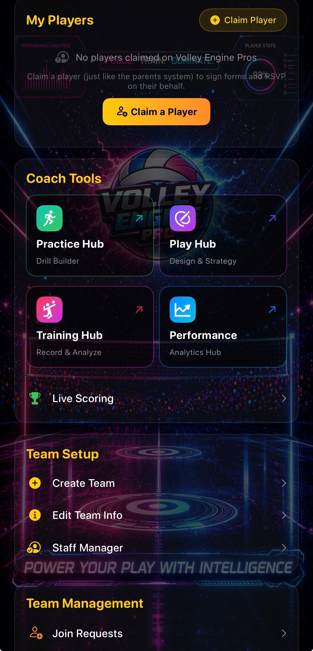 Coach hub — team management