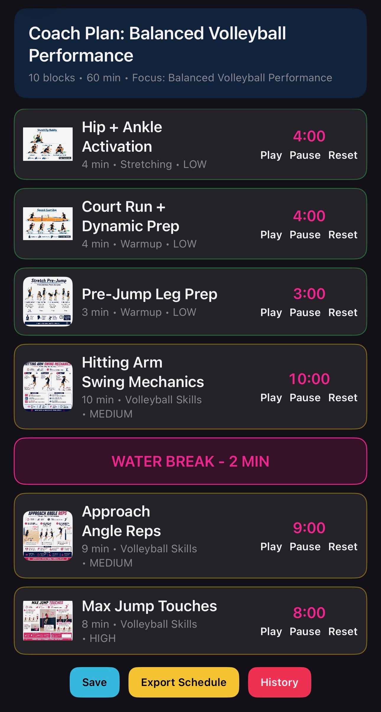 Practice builder